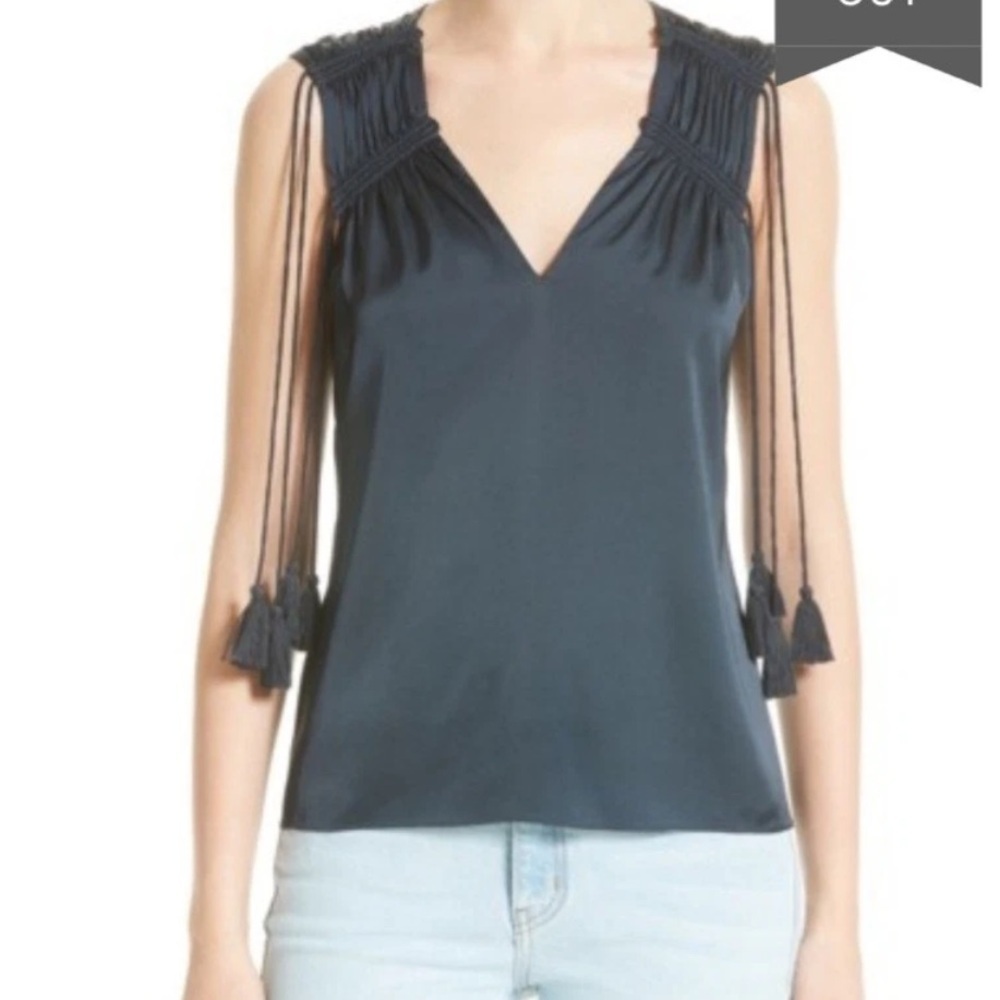 10 Crosby Derek Lam Blue Drawstring Tank Size 8
